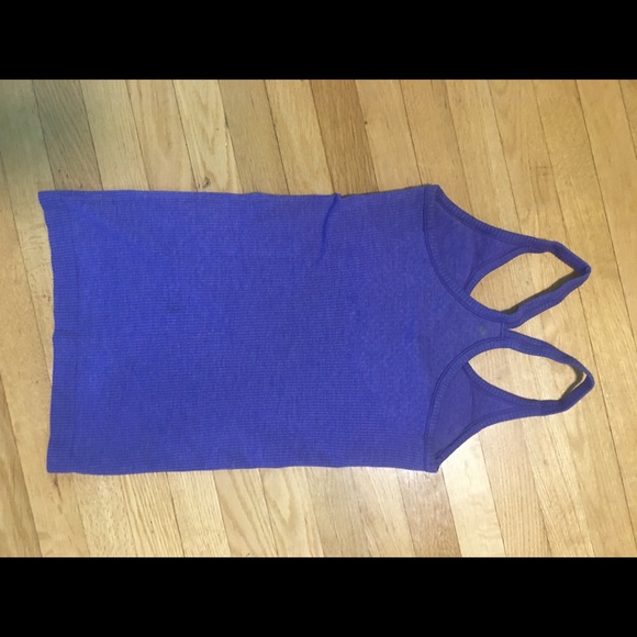 Lululemon purple ribbed tank with built in bra - Picture 2 of 6